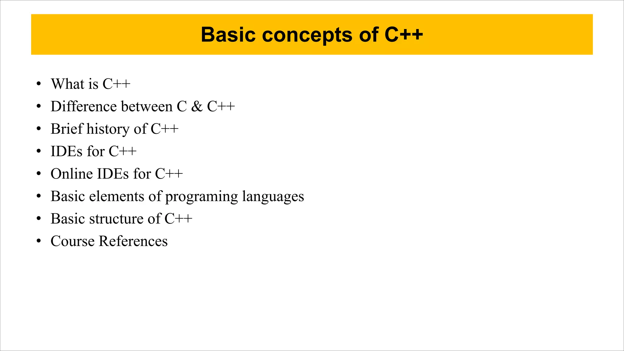 Programing fundamentals with C++ | PPT