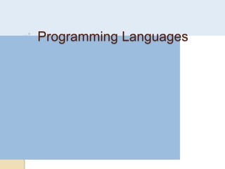 Programming Languages
 