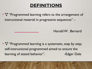 Programmed Learning Example program instruction.pptx progrrammed instruction | PPTX