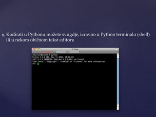 Uvod u programiranje i programski jezik Python