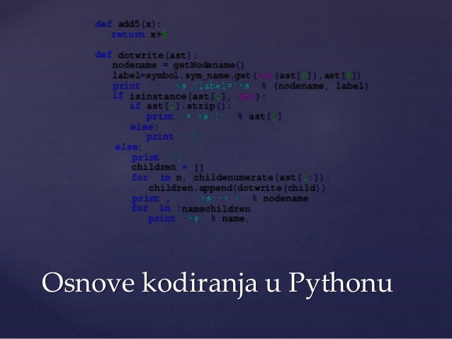 Uvod u programiranje i programski jezik Python