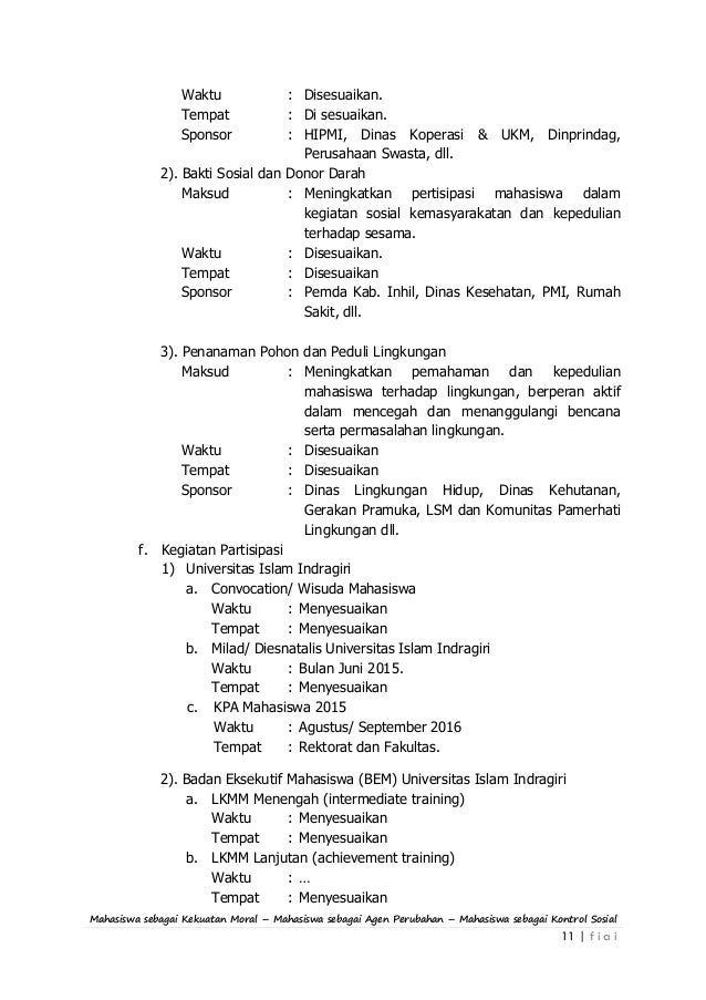 Program kerja BEM FIAI UNISI (pdf)
