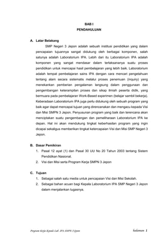 Program kerja kepala lab ipa smp