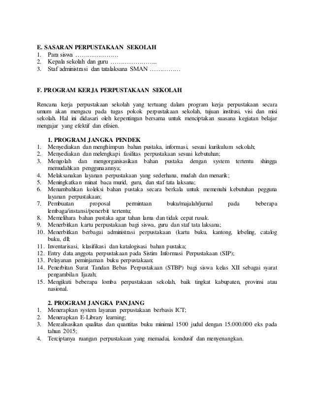 Program Kerja Perpustakaan Sekolah