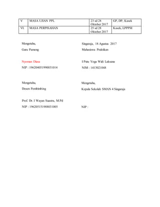 Program kerja ppl | DOCX