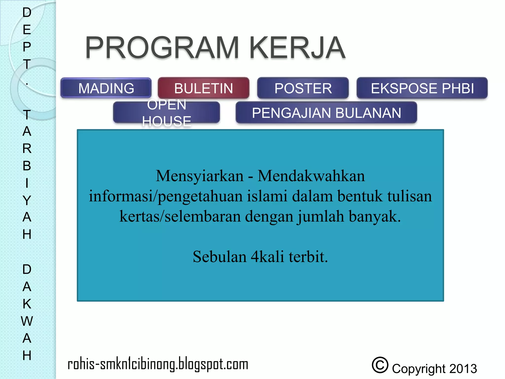 Program kerja (proker) tarbiyah dakwah 2013 | PPSX