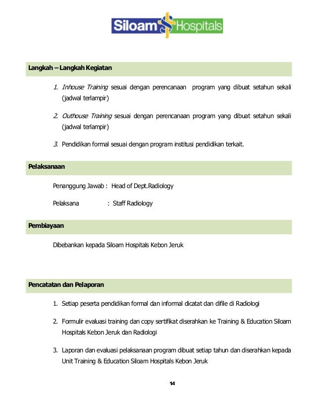 Program kerja radiologi 2014