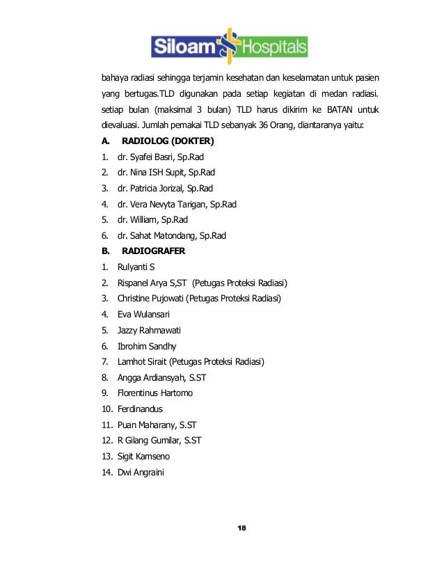 Program kerja radiologi 2014