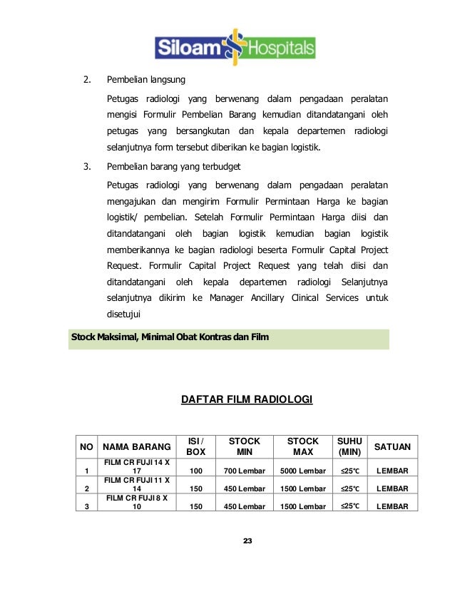 Program kerja radiologi 2014