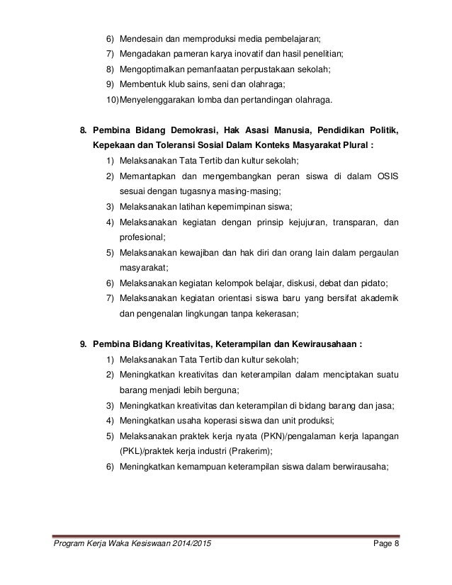 Contoh program kerja osis bidang olahraga Contoh program kerja osis bidang olahraga
