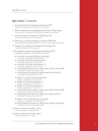 Spis Treści / Contents




                         XLI Congress of the Polish Urological Association
                                                                             1
 