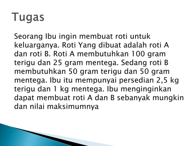 Program Linear Nilai Optimum Ppt