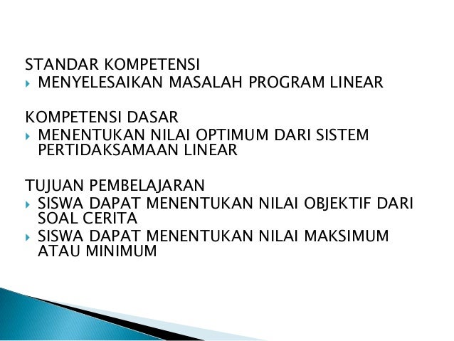 Program linear nilai optimum