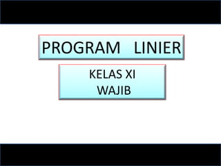 PROGRAM LINIER
KELAS XI
WAJIB
 
