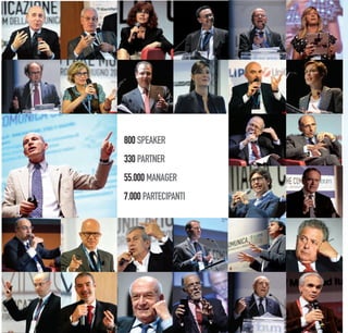 800 SPEAKER
330 PARTNER
55.000 MANAGER
7.000 PARTECIPANTI
 