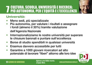 Programma Partito Democratico elezioni 2008