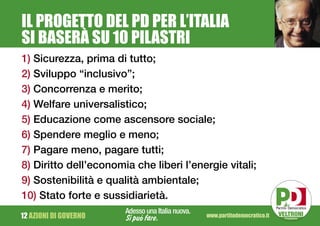 Programma Partito Democratico elezioni 2008