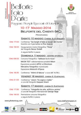 Programma belforte foto d'arte 2014 - 10-17 Maggio Belforte del Chienti (Mc)