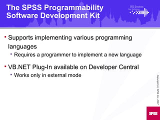 Programmability in spss 14, 15 and 16 | PPT