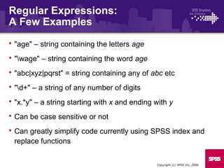 Spss Abc Programmability in spss 15 | PPT