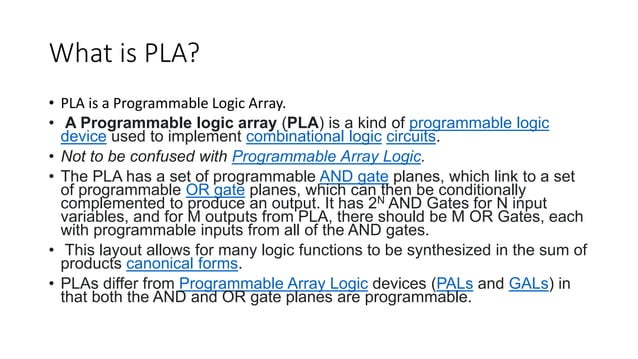 Programmable logic array | PPT