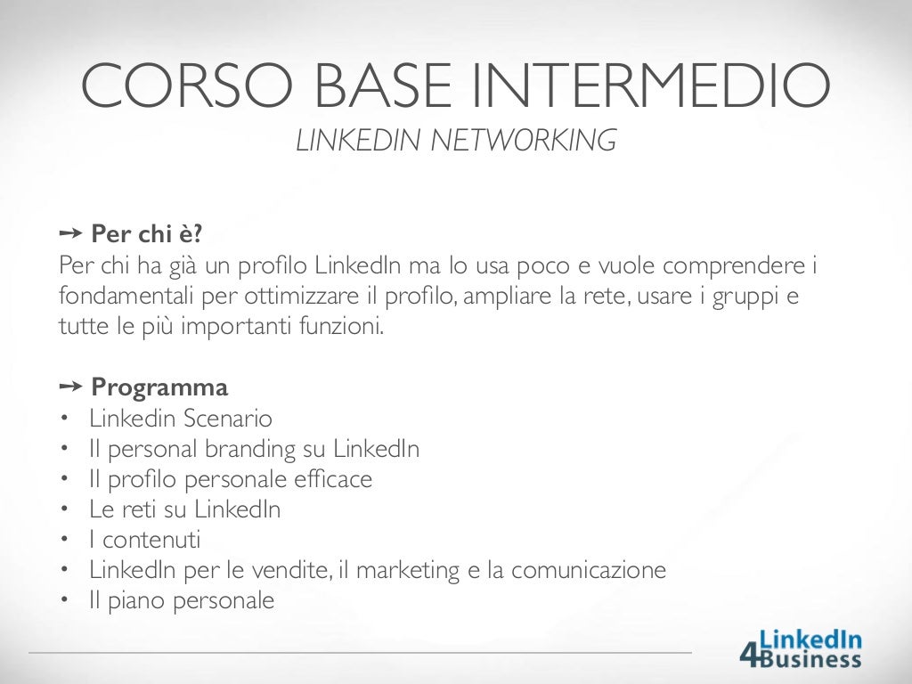Programma corsi LinkedIn efficace per il business | Imparare a fare a…