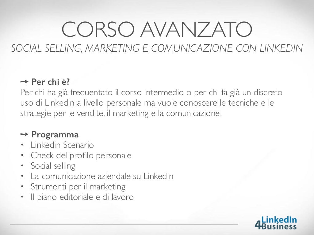 Programma corsi LinkedIn efficace per il business | Imparare a fare a…