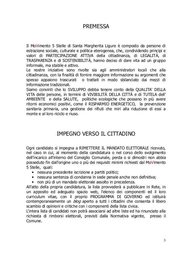 Curiculum Vitae Movimento 5 Stele - Programma Elettorale Movimento 5 Stelle Santa Margherita curiculum vitae movimento 5 stele programma elettorale movimento 5 stelle santa margherita