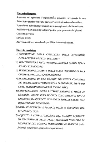 Programma elettorale unone per san martino