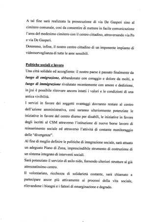 Programma elettorale unone per san martino