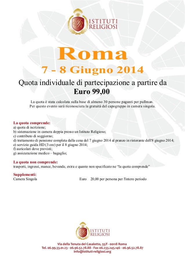 Programma Roma 2 giorni Programma Roma 2 giorni