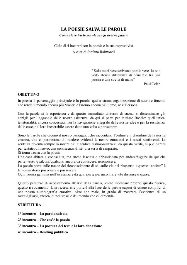 Consente di agganciare poesie