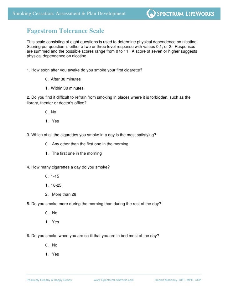 Smoking Cessation Assessment & Plan Development