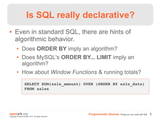 Programmatic queries: things you can code with sql | PDF