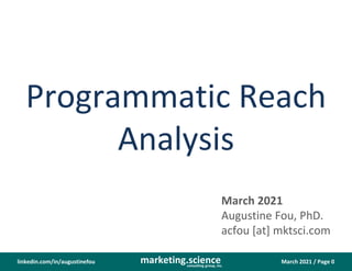 Programmatic reach analysis 2021