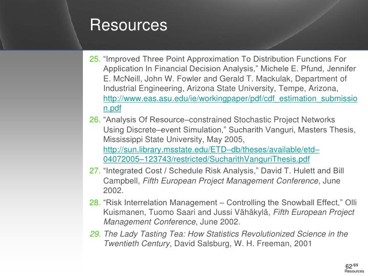 Project risk management master thesis
