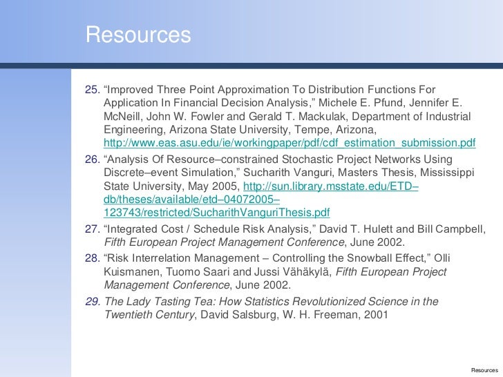 Master thesis in risk management