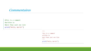 Commentaires
 