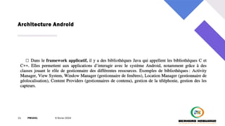 Architecture Android
21 PM3241 6 février 2024
 