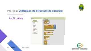 Projet 5: utilisation de structure de contrôle
56 PM3241 6 février 2024
Le Si… Alors
 