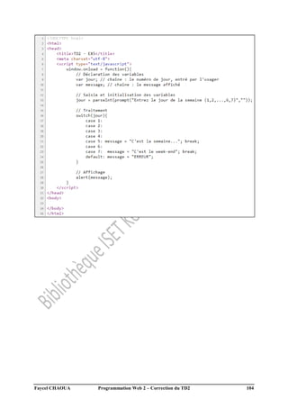 Faycel CHAOUA Programmation Web 2 – Correction du TD2 104
 