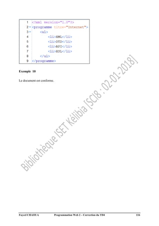 Faycel CHAOUA Programmation Web 2 – Correction du TD4 116
Exemple 10
Le document est conforme.
 
