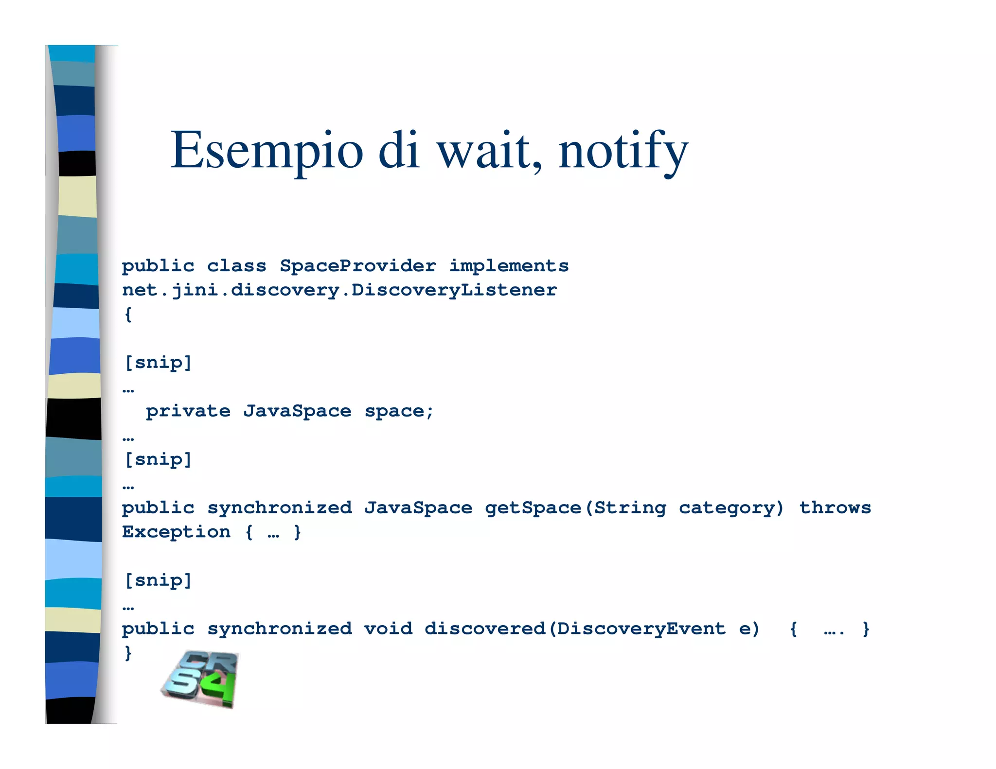 Programmazione concorrente in Java (vecchio modello)