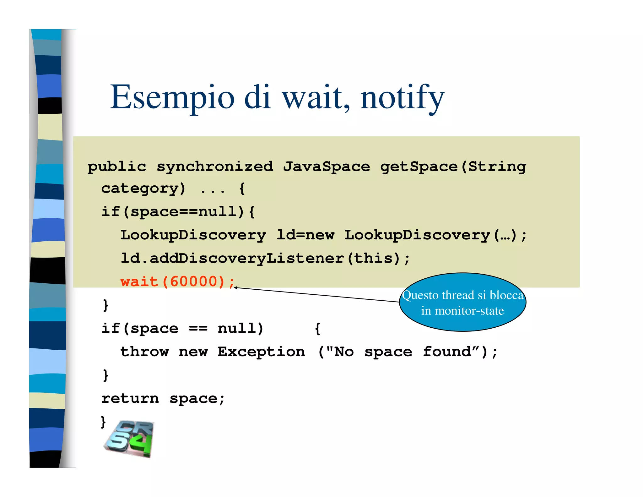 Programmazione concorrente in Java (vecchio modello)