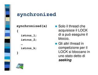 Programmazione concorrente in Java (vecchio modello)