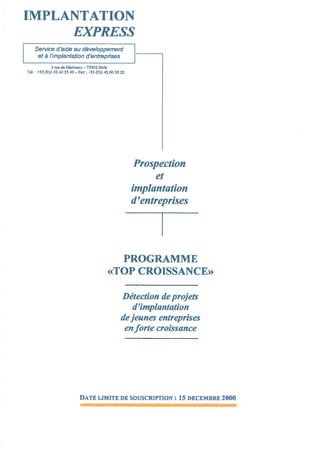 Programme 2001 Top Croissance