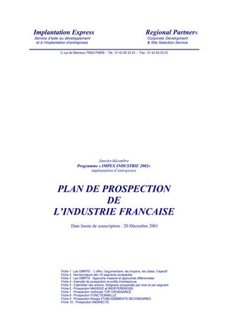 Programme 2002 Impex Industrie
