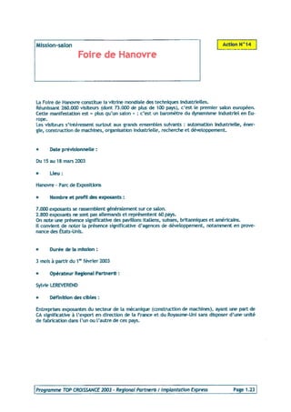 Programme 2003 Top Croissance