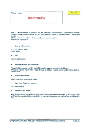 Programme 2003 Top Croissance