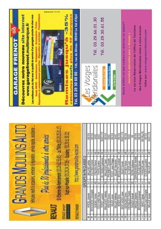 Envied’offrirunboncadeauouréserverunséjour?
Journéesspécialespour«Groupe»
LeserviceRéservationdel’officedeTourisme
desVosgesMéridionalesresteàvotreécoute
Infossur:www.vosgesmeridionales.com
 